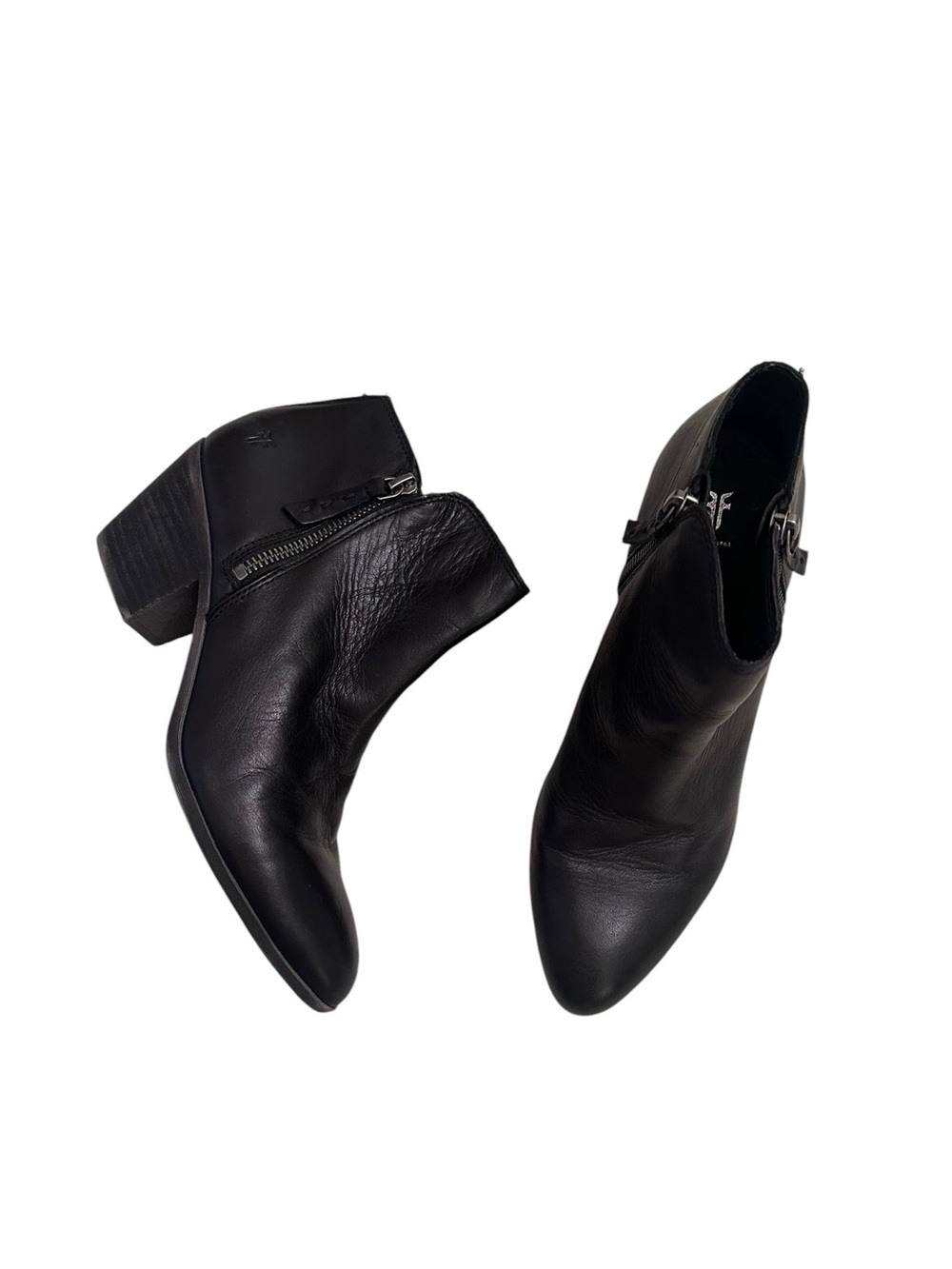 Frye Judith Double Zip Boots Black Leather size 7.5
